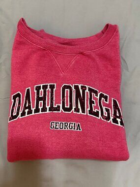 Dahlonega Georgia Vintage Wear Burn Wash Crewneck Sweatshirt Pink XL  SKU041